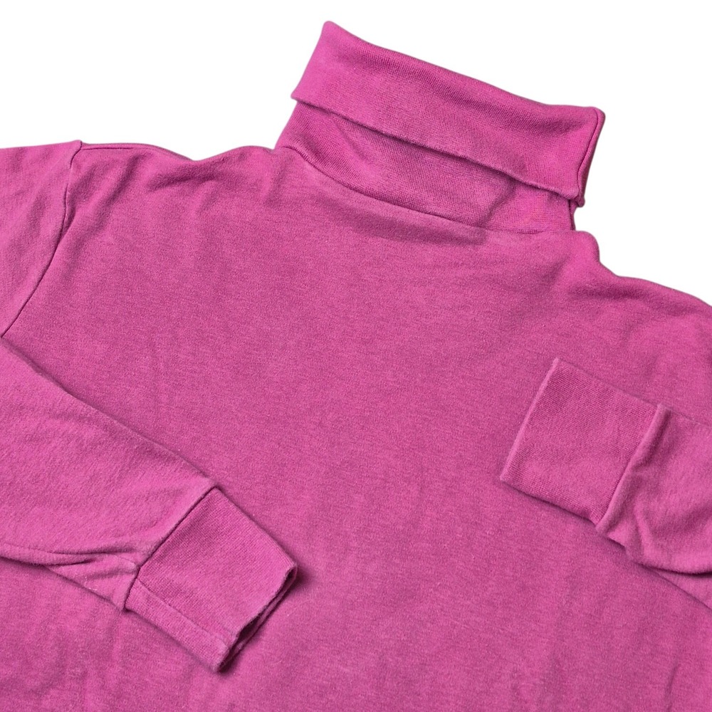VTG Eddie Bauer Women's L Turtleneck‎ Cotton Long Sleeve Top Mauve 90s USA